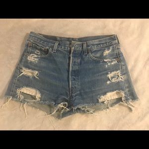 Distressed Levi shorts